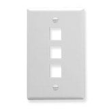 Keystone Wallplate, 3 Port, White, 25 pack - We-Supply