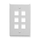 Keystone Wallplate, 6 Port, White - We-Supply