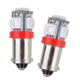 LED Replacement Red Lightbulb, BA9S, 5 LED, 2 pack