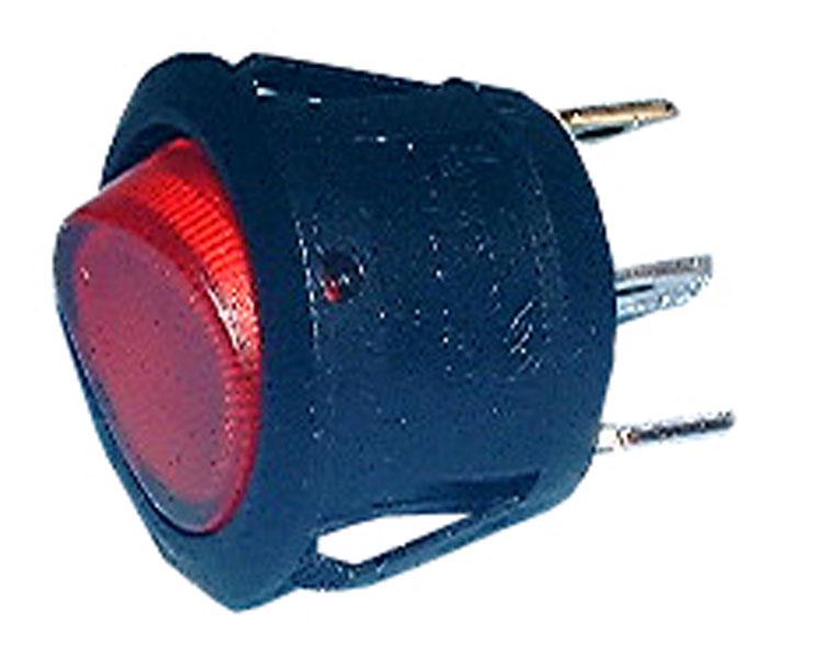 Lighted Rocker Switch: On/Off, Snap Mount, 110V Red – Willy's Electronics