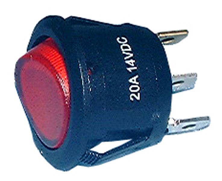 Lighted Rocker Switch: On/Off, Snap Mount, 12V Red – Willy's Electronics