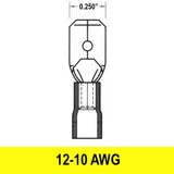 Male Quick Disconnect .250", 12-10AWG, Vinyl, 100 pack - We-Supply