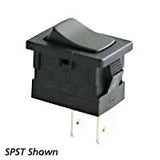 Mini Rocker Switch On/Off SPST 10A-125V Black Actuator .187" - We-Supply