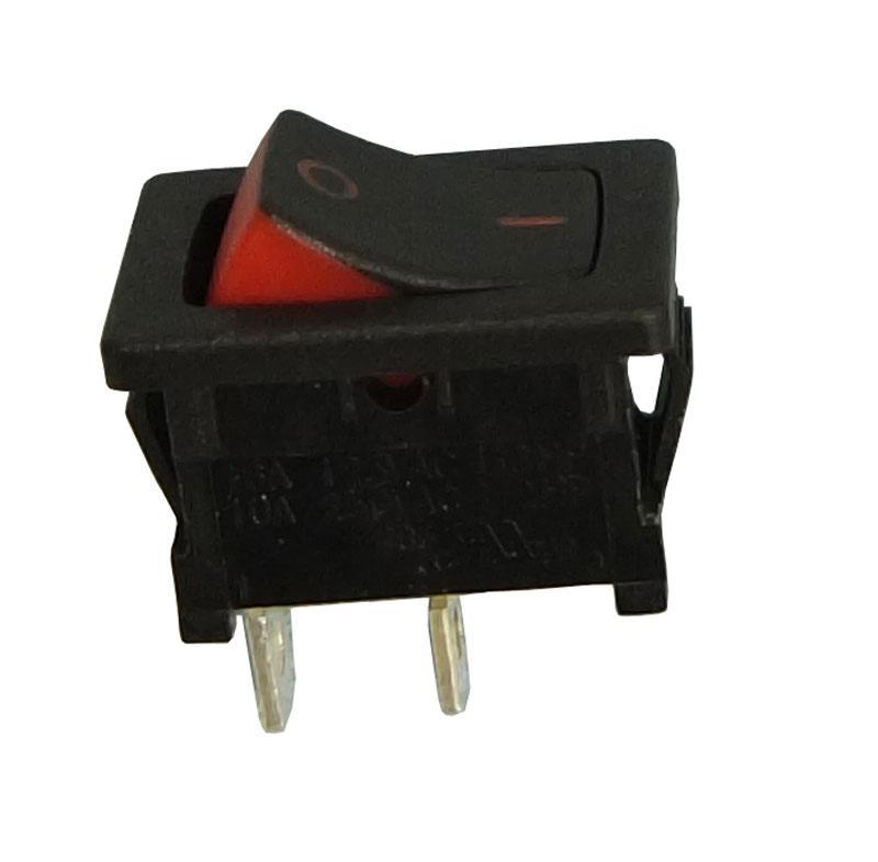 Mini Rocker Switch On/Off SPST 10A-125V Black/Red Actuator .187 ...