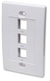 Modular 3 Port Wallplate, White