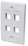 Modular 4 Port Wallplate, White