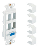 Modular Keystone Faceplate, VGA + 4 Port, White