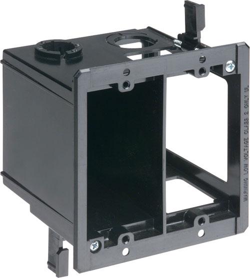 Power and Low Voltage Retrofit Box, Black, 2 Gang - We-Supply