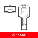 Quick Disconnect Male, 22-16AWG, Red Nylon