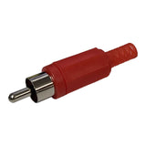 RCA Line Mount Plug, Red Plastic - We-Supply