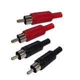 RCA Phono Plug Pack, 2 Red & 2 Black