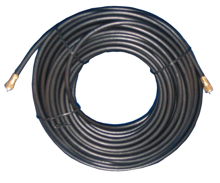 RG6 CATV 100' Cable w/Weatherproof F Type Connectors, Black - We-Supply