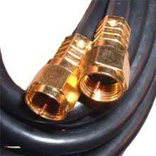 RG6 CATV 25' Cable w/Weatherproof F Type Connectors, Black - We-Supply
