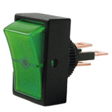 Round Hole Automotive Rocker Switch, Green Light