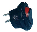 Round Rocker Switch: SPST, Nut Mounted, Square Bezel