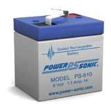 Sealed Lead Acid Battery, 6V 1.1AH