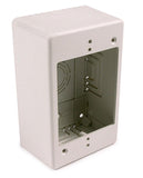 Single Gang Junction Box, 2.0" Deep, PVC, Office White - We-Supply