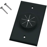 Single Gang Splitport Plate with Grommet, Black