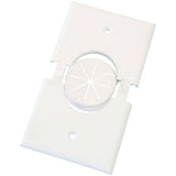 Single Gang Splitport Plate with Grommet, White - We-Supply