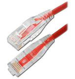 Slim Cat6 UTP Ethernet Patch Cord, 4' Red - We-Supply