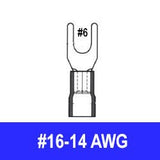 Spade (Fork) Terminal, Blue, 16-14 AWG, Stud #6, Vinyl 100 pack - We-Supply