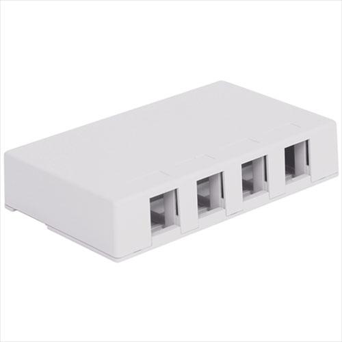 Surface Mount Box, Modular Keystone, 4 Port, White – Willy's Electronics