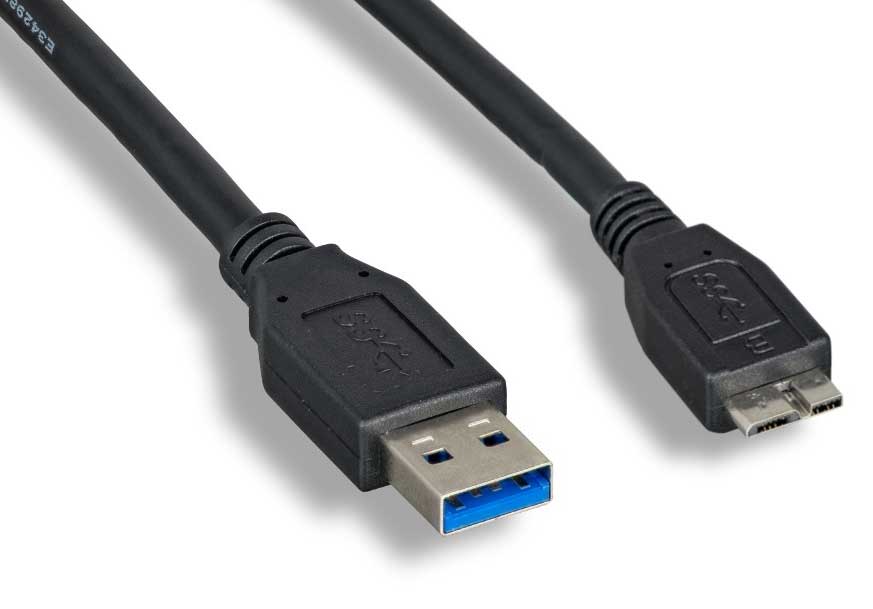 USB 3.0 Patch Cable Type A Male to Micro B Male: 3 ft - We-Supply