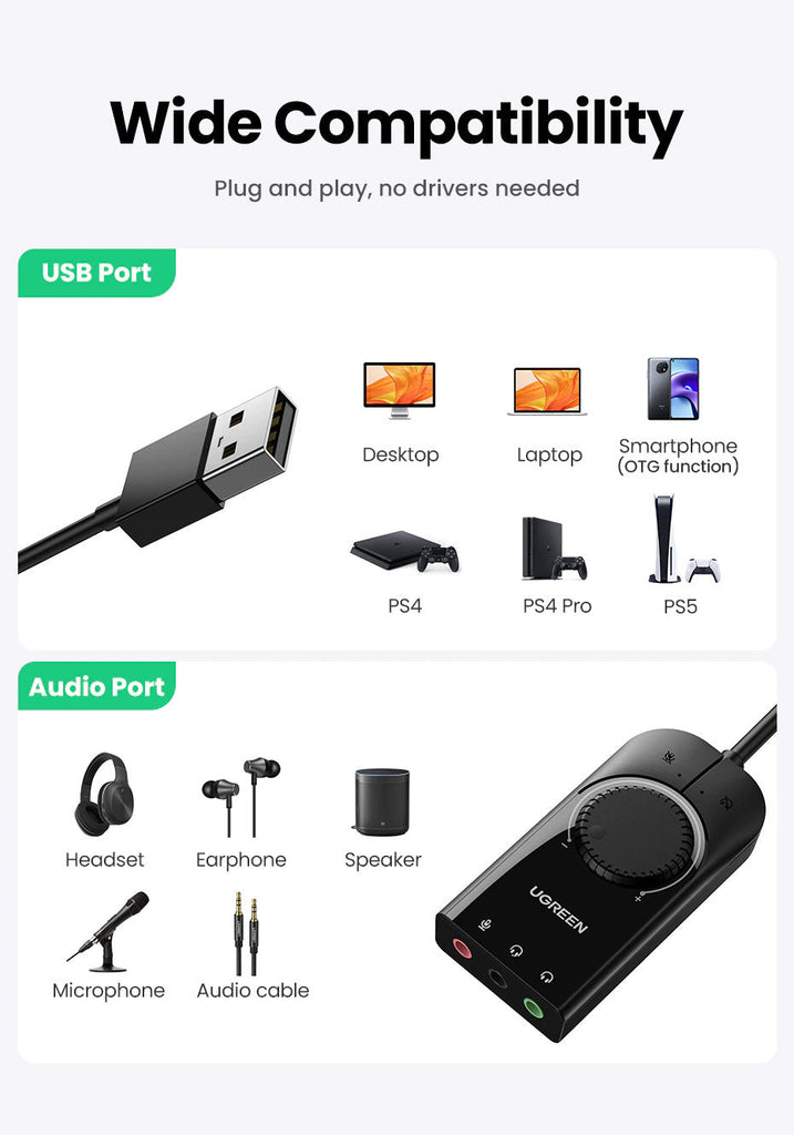 Volume Adapter USB Audio Adapter with Volume Control – Willy's Electronics