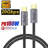 USB Type C 3.2 Male to Male 20Gbps Cable, 10ft