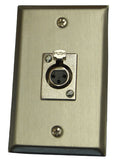 Wallplate, Stainless Steel, XLR Female
