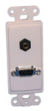 White Decora Insert: (1) VGA & (1) 3.5 mm Stereo - We-Supply