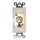 White Decora Wall Plate: (1) Gold 3-Pin XLR Jack