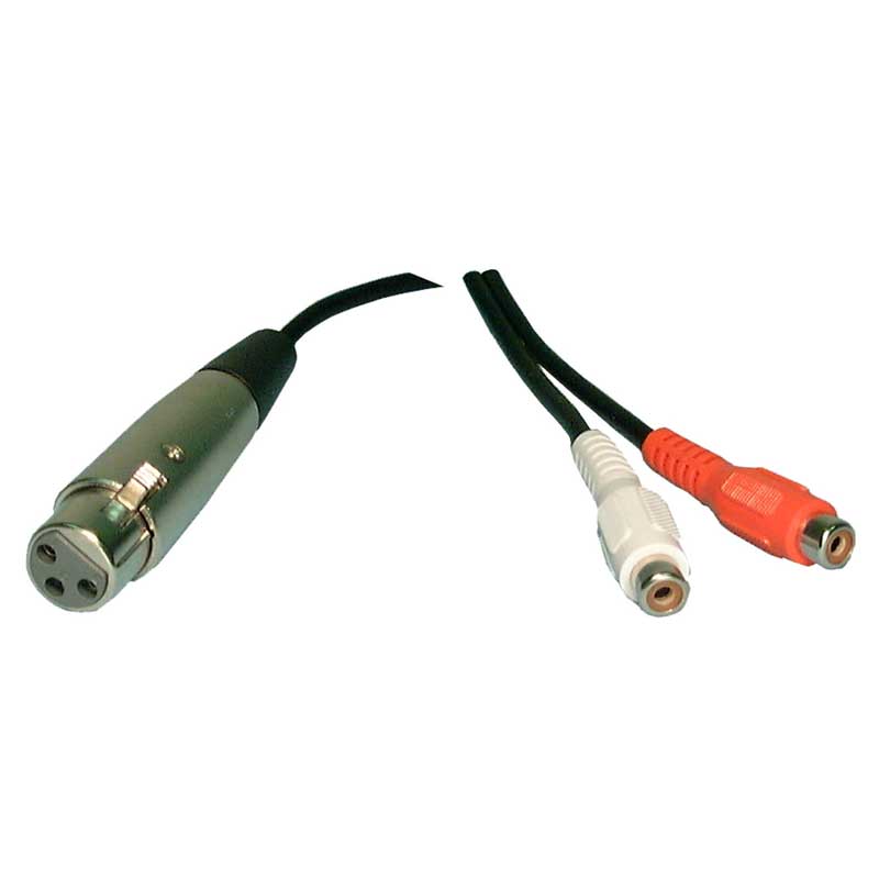 Y-Cord Adaptor: XLR Female to (2) RCA Females - We-Supply