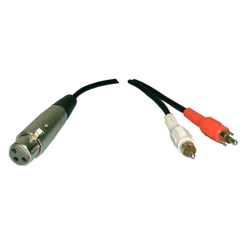 Y-Cord Adaptor: XLR Female to (2) RCA Males - We-Supply